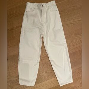Frame Denim White Ultra High Rise Barrel Pants
